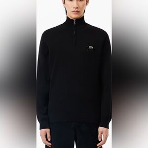 Lacoste Black Sweater With Quarter Zip
